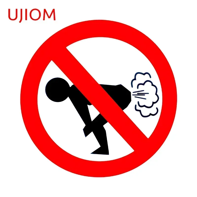 UJIOM For No Farting Warning Sign Parody Wall Sticker Interesting Graphics Design Decals Creative Living Room Decoration