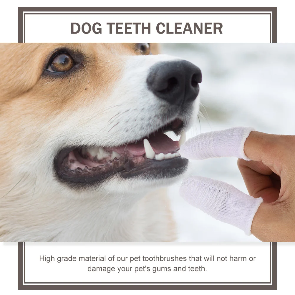 8 pçs escovas de dentes pet escovação dedo berço ferramenta cuidados orais gato confortável cão branco flexível