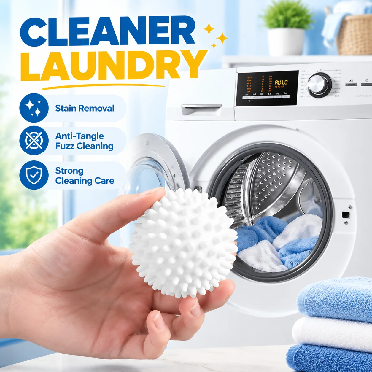 Laundry Wash Balls for Stain Removal, Anti-Tangle Fuzz Cleaning and Strong Cleaning Care