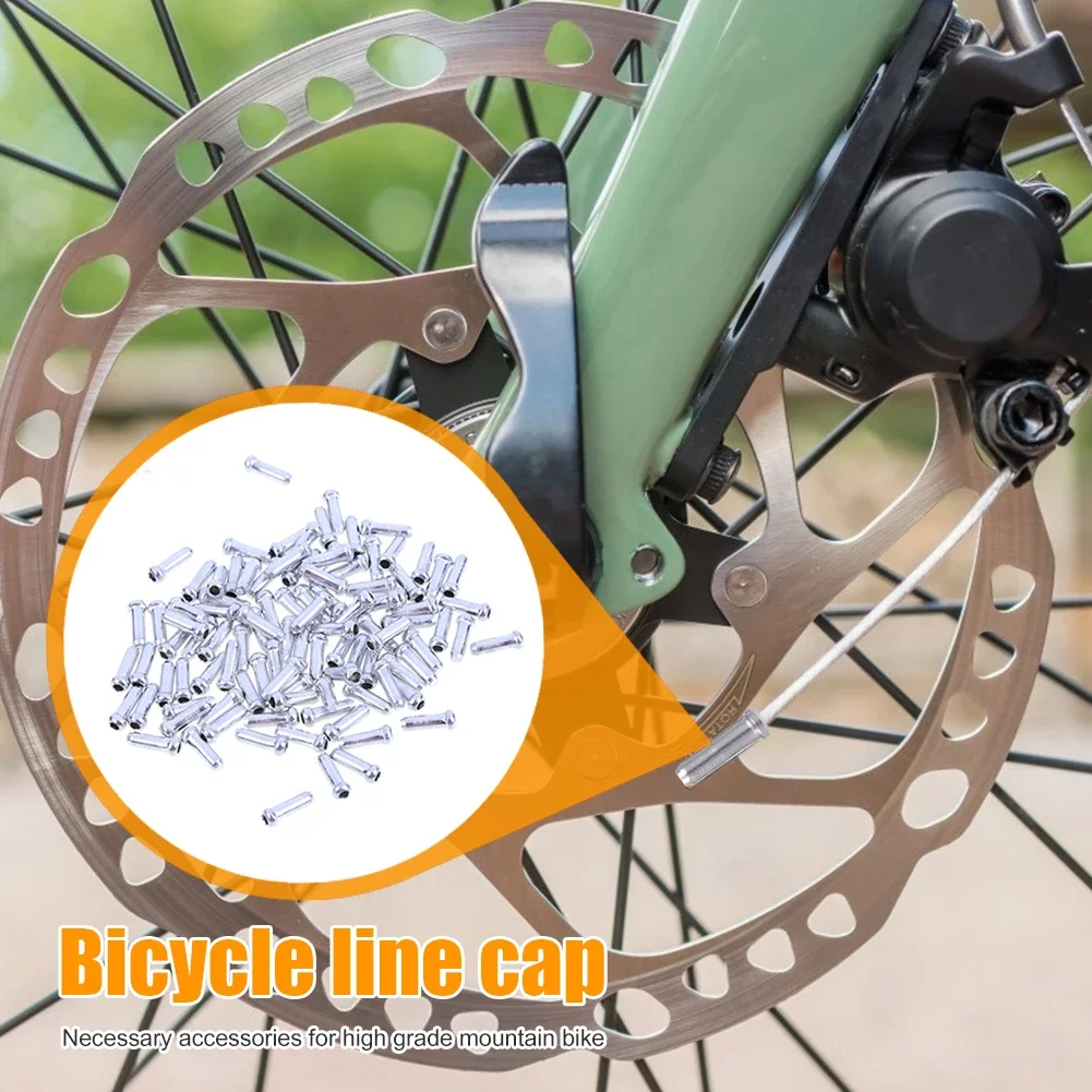100 stücke Fahrrad Kabel End Kappen Aluminium Legierung MTB Fahrrad Bremse Shifter Kabel Tipps Draht End Kappe Silbrig Farben Bike linie Kern Kappen – Detail 11