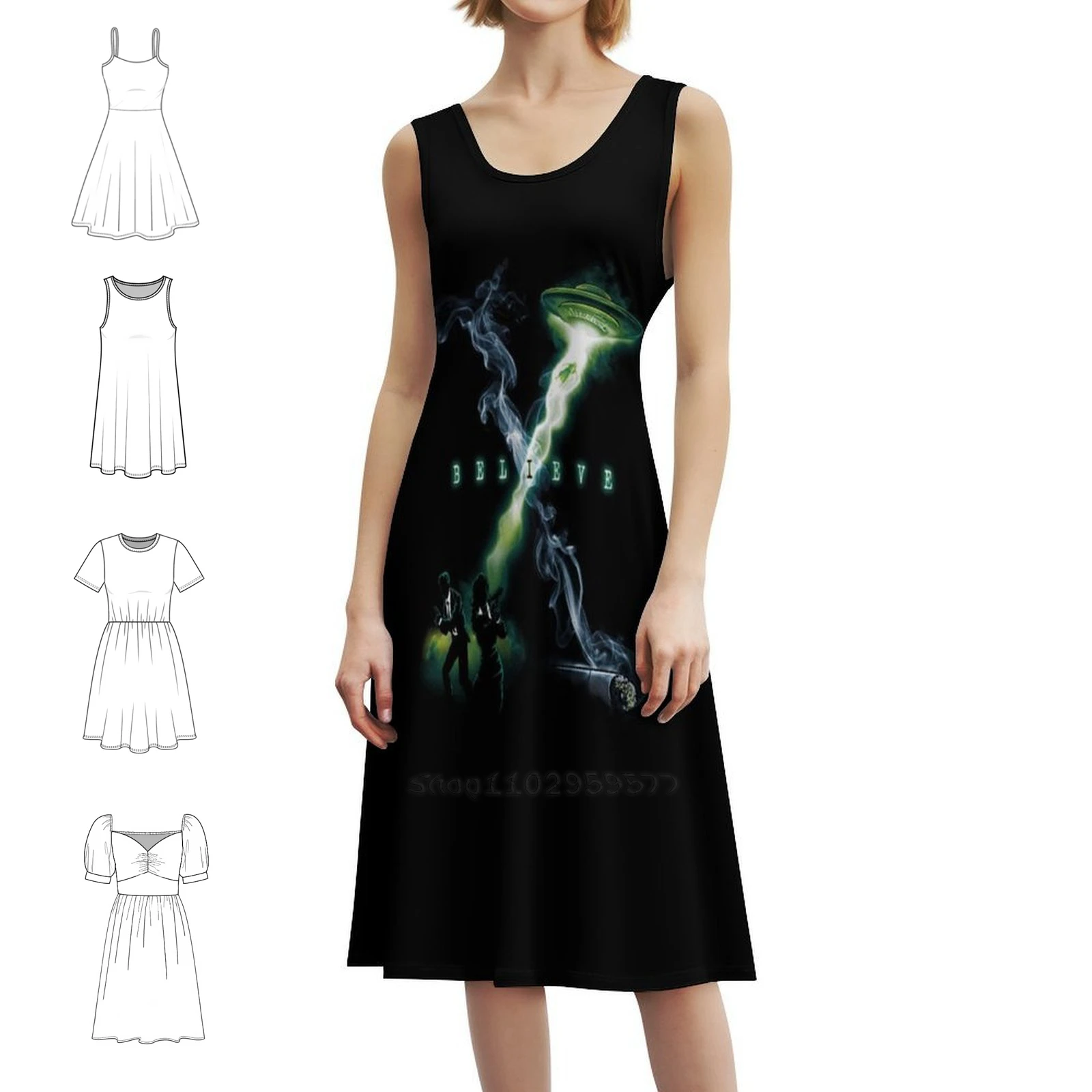 

I Believe Preppy Style Mini Dress For Women A-Line Loose Fit Casual Day Dress X Files Xfiles Thexfiles The _ X Files Dress