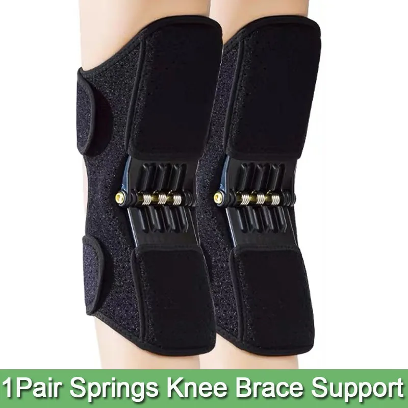 1Pair Knees Stabilizer Brace-Adjustable Breathable Spring Loaded Knee Brace Spring Loaded Knee Brace Knee Stabilizer Pad