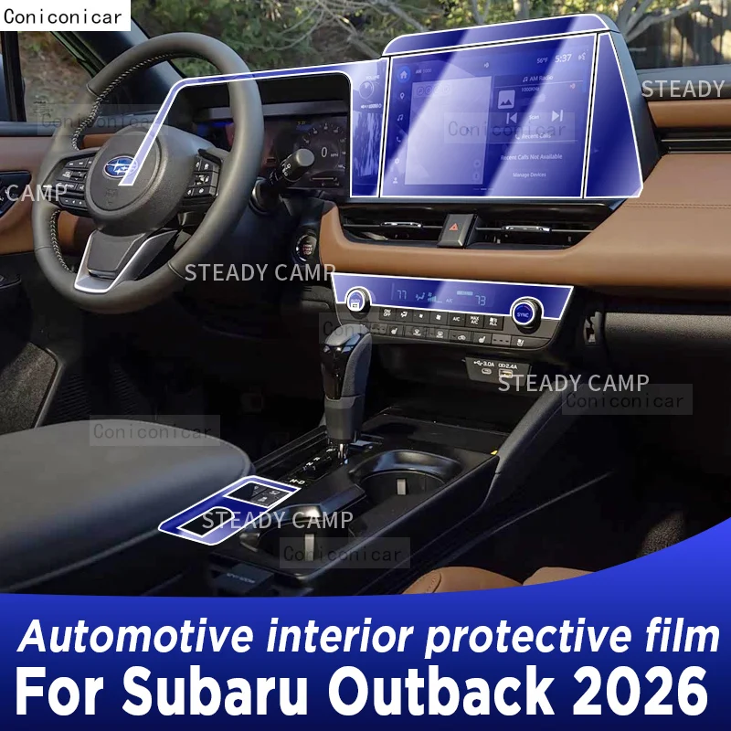 For SUBARU Outback 2026 Center Console Gear Panel Screen TPU Car Interior Protective Film Anti-Scratch Repair Sticker