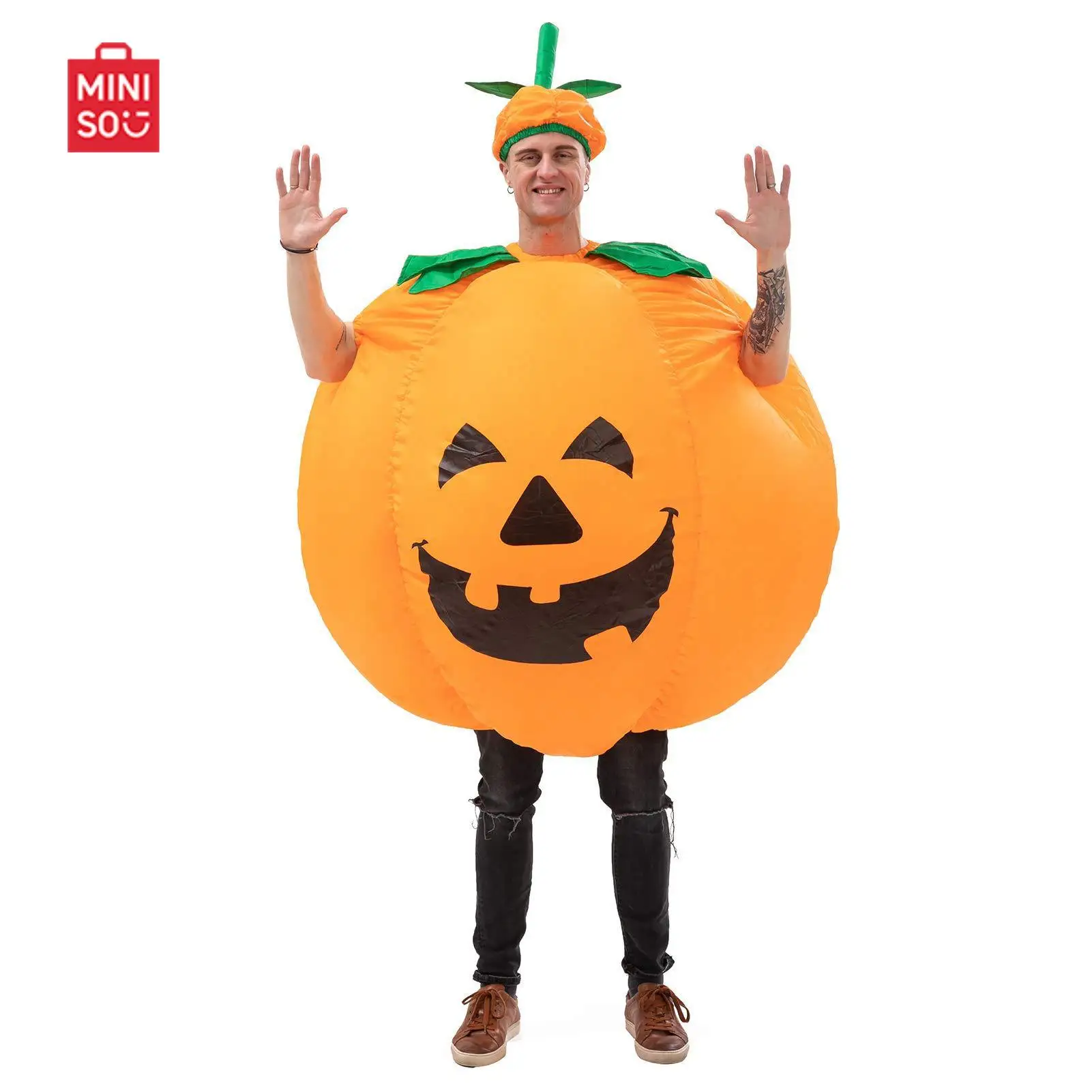 زي اليقطين القابل للنفخ للهالوين زي أداء الدمية زي أداء ممتع ومضحك