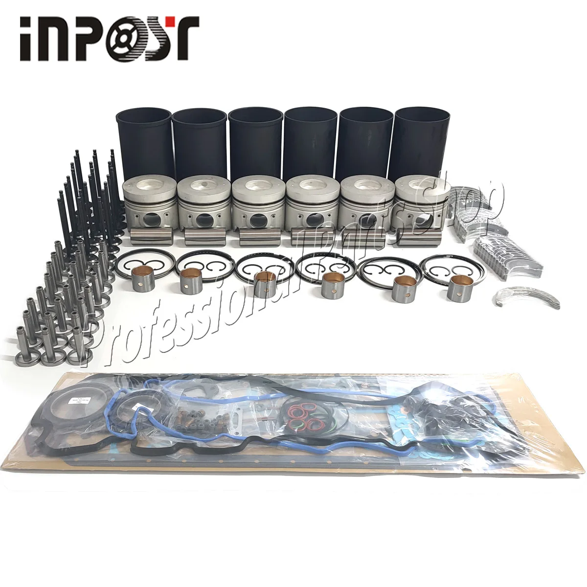 

New Engine Rebuild Overhaul Kit Cylinder Liner Piston Ring Bearing Gasket Valve Set For Hino J08C