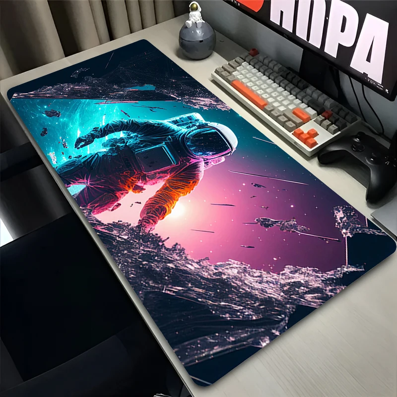 Large Mouse Pad Outer Space Astronauts Gamer Keyboard Desk Mouse Mat Laptop Gaming Accessories Starry