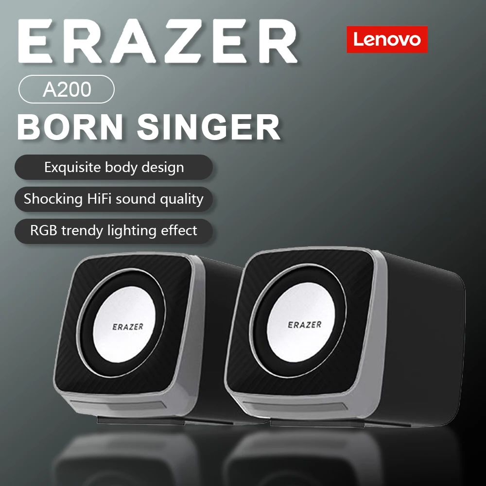 الأصلي لينوفو A200 HiFi جودة الصوت المتكلم السلكية الكمبيوتر المتكلم RGB العصرية تأثير الإضاءة المتكلم ستيريو المؤثرات الصوتية