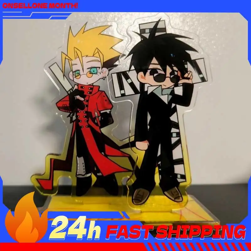 Anime Peripherals Vash The Stampede Figure Acrylic Stand Vash The Stampede Figurine Standing Plate Decoration Collection Toys