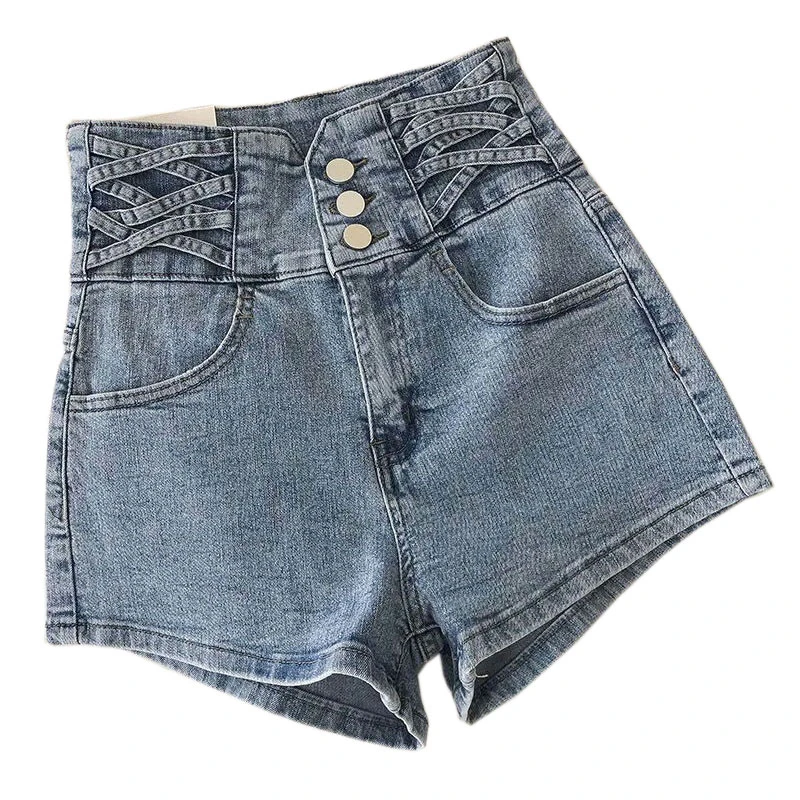 

Women Blue Denim Shorts Vintage 90s Aesthetic Korean Hight Waist Jean Shorts Harajuku Y2k Cowboy Short Pants Clothes 2024 Summer