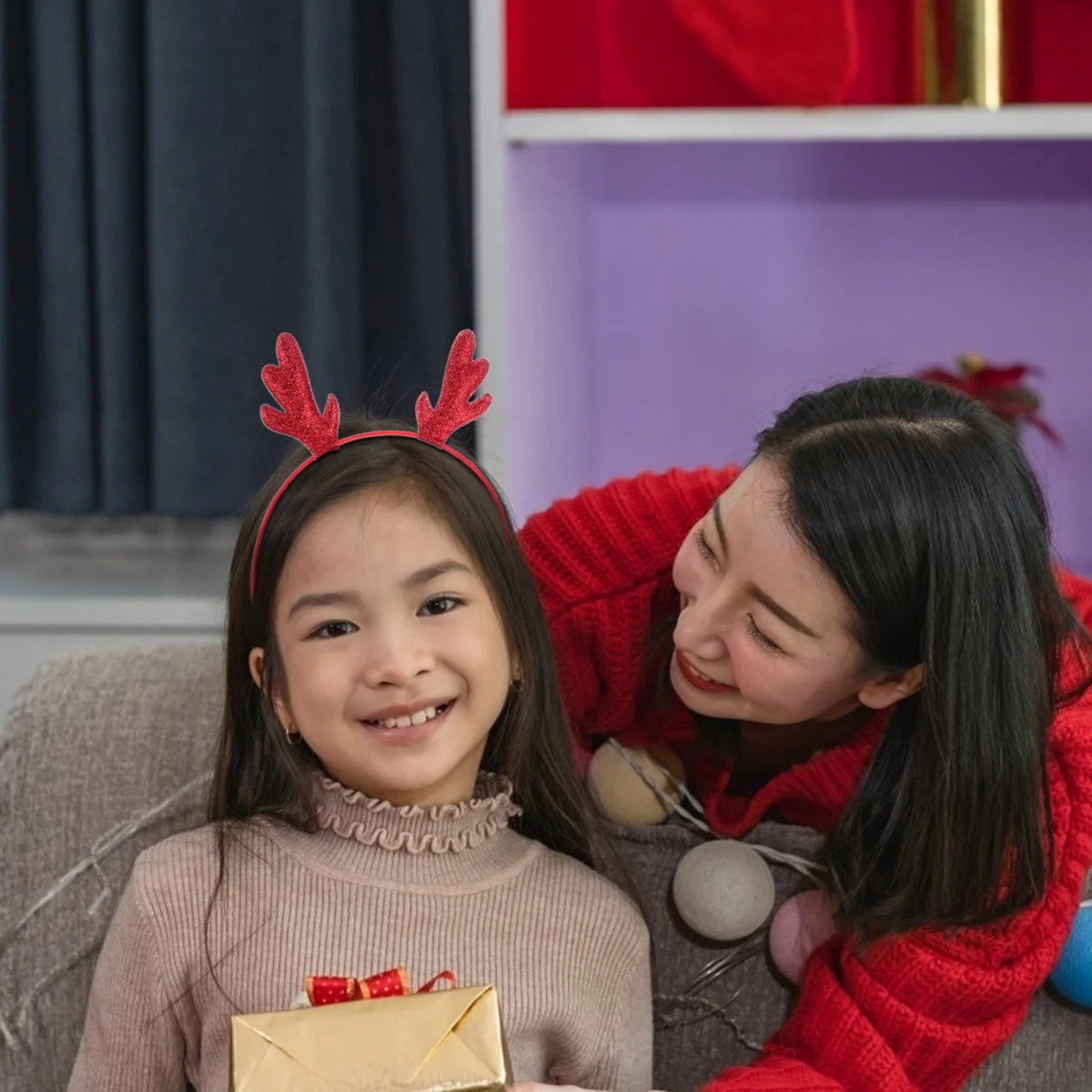 

5Pcs Christmas Antler Hairband Glitter Xmas Hair Accessories Party Headwear Holiday Festival Headdress Christmas Headband