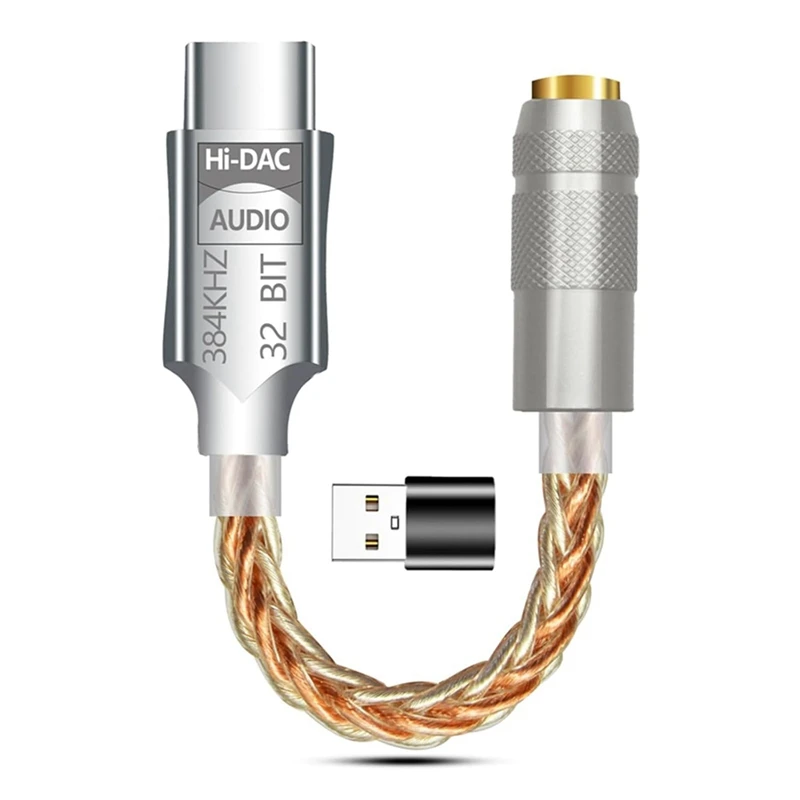 

B34B-USB C To 3.5Mm DAC Earphone Amplifier Headphone Amp ALC5686 Hifi Digital Audio Decoder AUX Audio Cable Adapter Converter