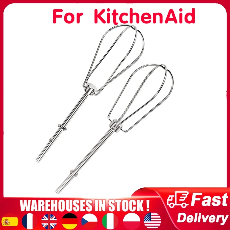 For KitchenAid Hand Mixer Attachments, Replacement Egg Beaters Mixmaster Compatible Model Replaces W10490648 KHM2B