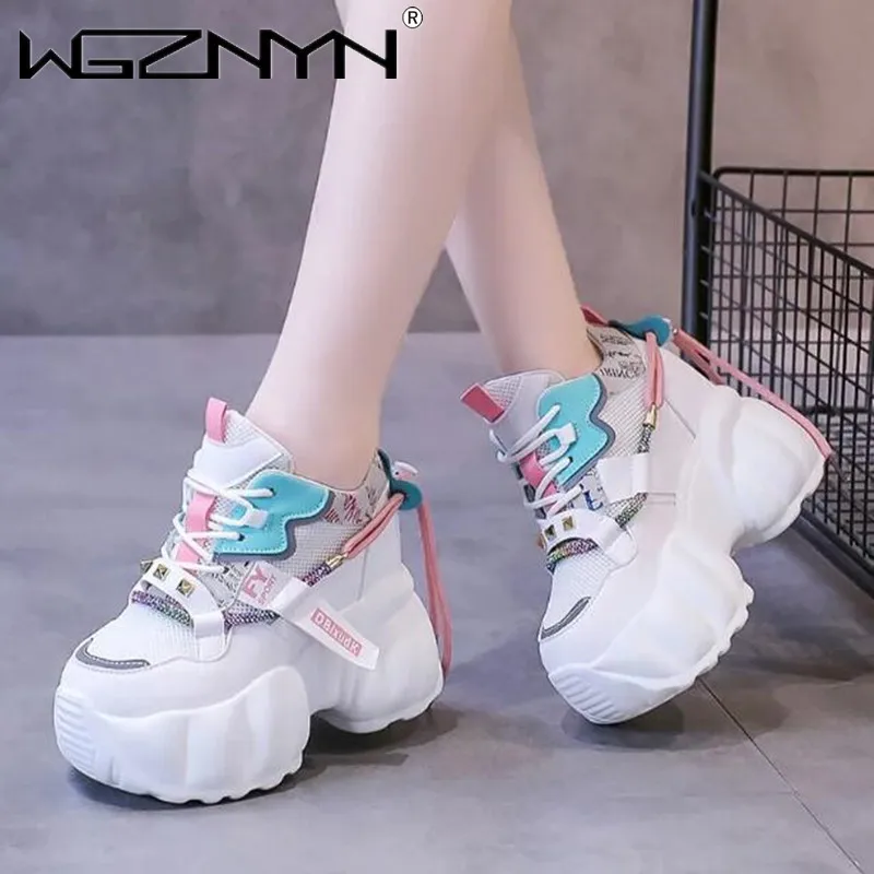 Platform Shoes Luxury Women's Sneakers Heightened Breathable Casual Shoes Designer Shoes for Women Fashion Thick-soled Sneakers