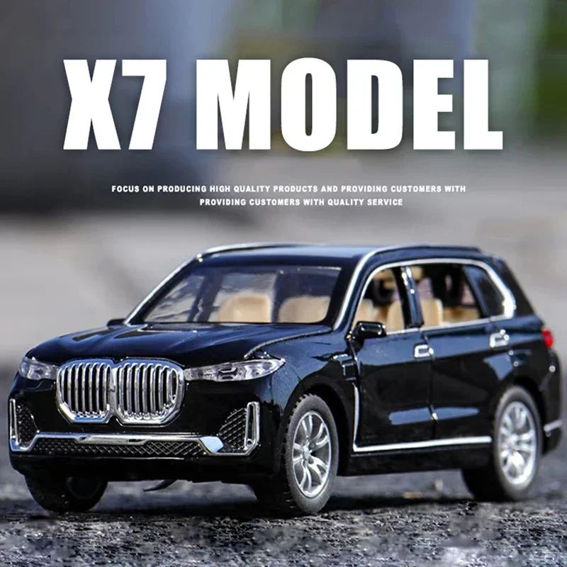 1:24 BMW X7 SUV Car Model Die-cast Vehicles Alloy Toy Simulation With Six Doors Opened Sound ＆Light Car Toy Gifts For Children