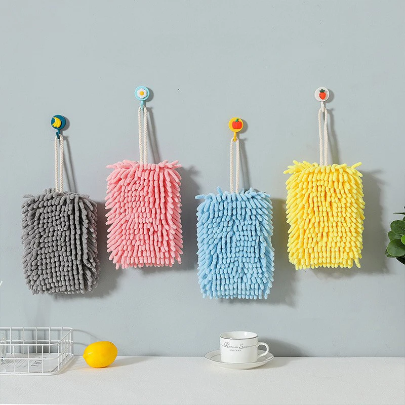 Quick Dry Hand Towels Kitchen Bathroom Hand Ball with Hanging Loop Microfiber Super Absorbent Cleaning Cloth