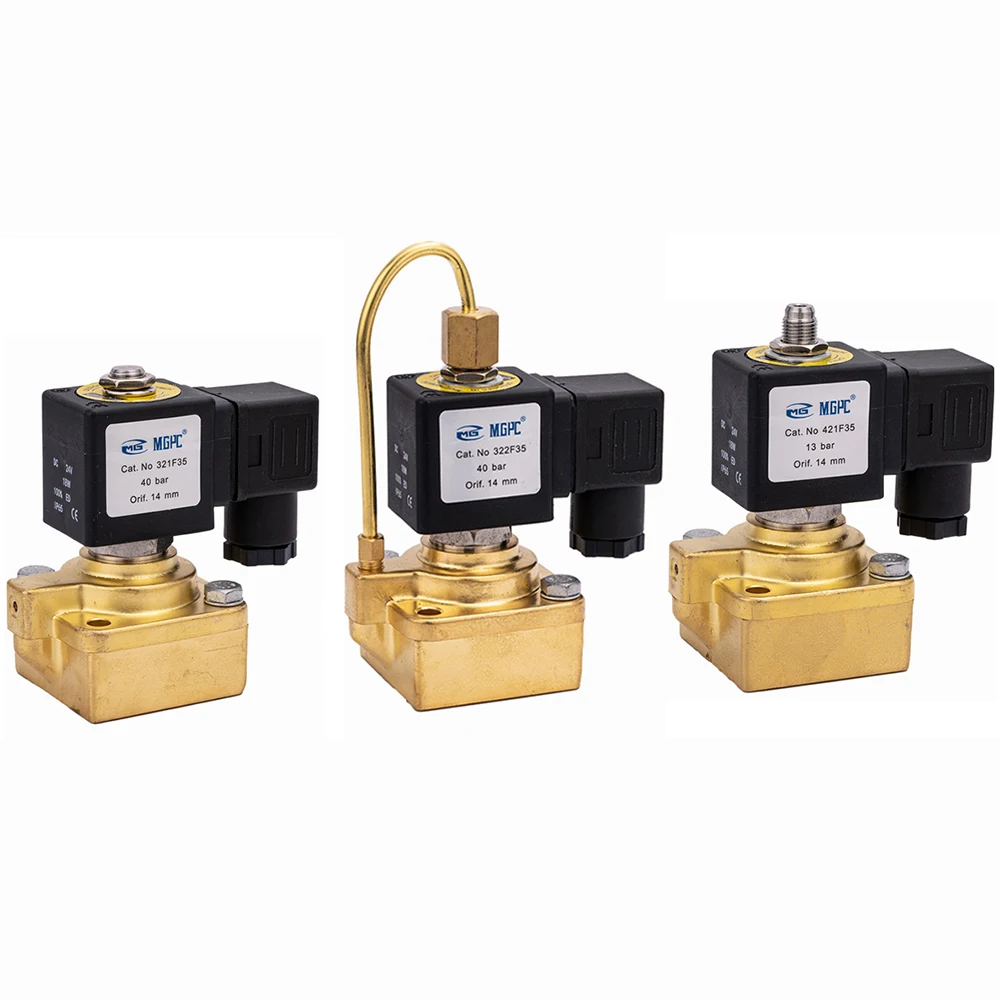 MGPC 321F35 322F35 421F35 40Bar 13 bar Bottle Blowing Machine Sub-base Mounting Brass High Pressure Solenoid Valve