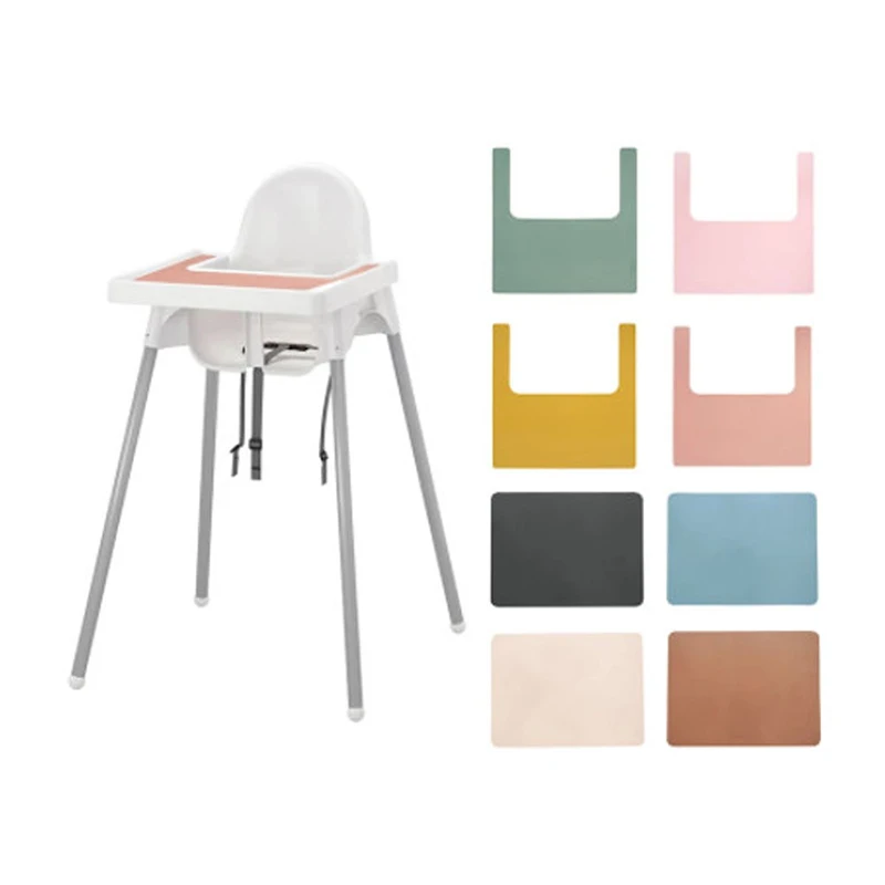 Silicone Mat Highchair Toddler Dinning Table Placemat for Antilop High Chair Stain Resistant Non-Slip Baby Feeding Mat