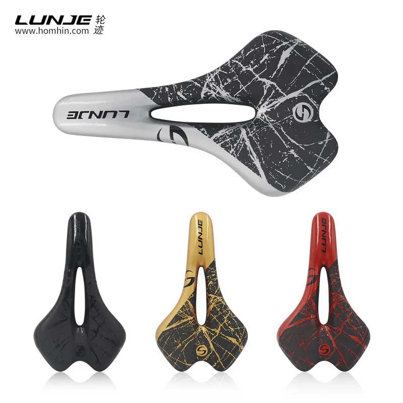 LUNJE Bike Saddle PU Waterproof Leather Cover Comfortable Bicycle Saddles Cycling Parts