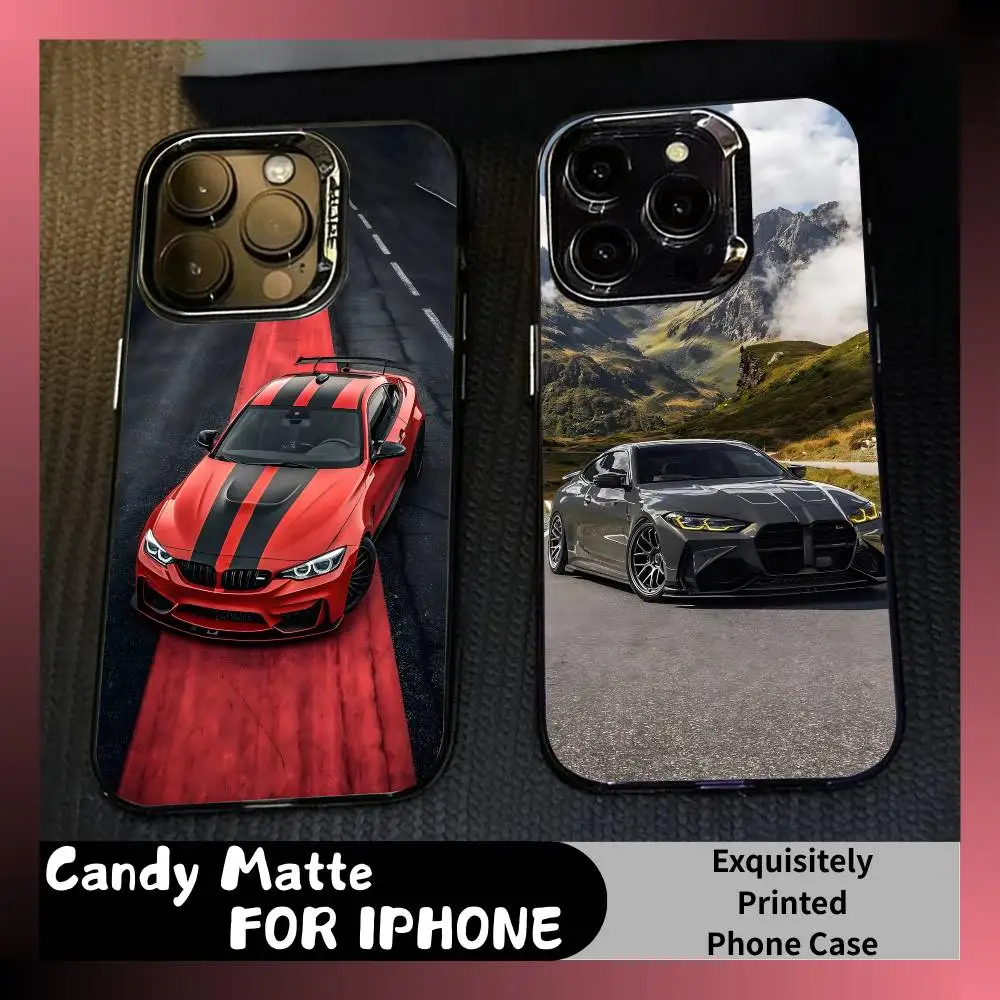 

M4 Classic Sport Cars Phone Case For iPhone 16 17 15 14 12 13 Pro Max Black Candy Matte Shockproof Cover