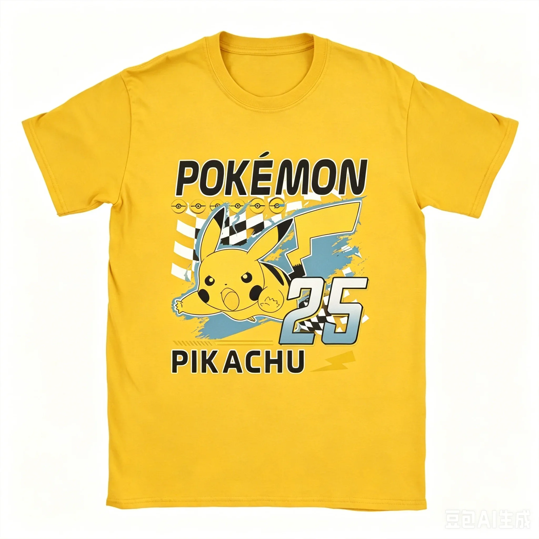 Men's New  Super Cute Pokémon Anime Printed T-shirt  Summer Men's and Women's Plus Size Trend Loose Casual Short-sleeved Top