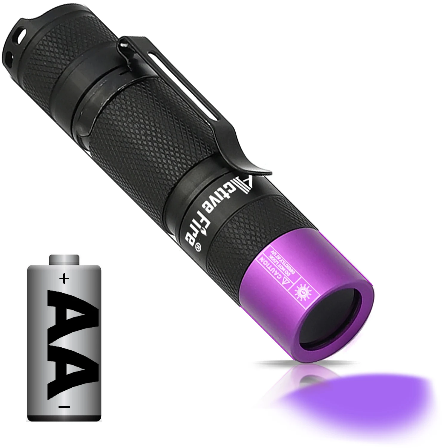 الأشعة فوق البنفسجية LED 365nm الضوء الأسود الزجاج مرشح الأشعة فوق البنفسجية AA مصباح يدوي صغير، متوافق مع رقم. 5 بطاريات جافة وبطارية 14500. يده