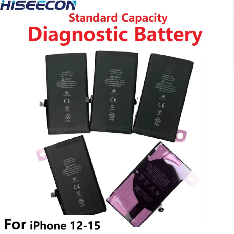 بطارية بدون منبثقة 0 دورة 2 حزمة لهاتف iPhone 13 14 15 Pro Max، بطارية تشخيصية HISEECON ذات سعة قياسية، تعمل مع iOS 18