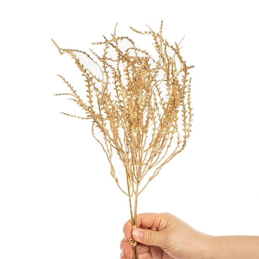 

Artificial Plant Golden Coral Grass Party Home Room Courtyard Outdoor Garden New Year Wedding Bride Bouquet Diy Gift Wall Decor