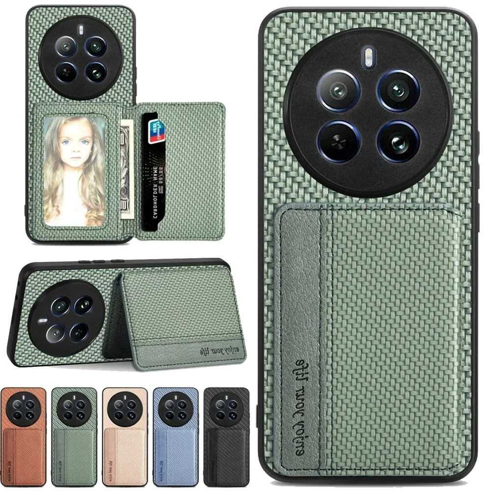 Case for Realme 13 Pro Plus Wallet Card Holder Leather Phone Cover for Realme 13 Plus 12 11 10 Pro Plus 12X Magnetic Stand Bag