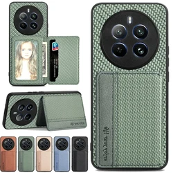 Case for Realme 13 Pro Plus Wallet Card Holder Leather Phone Cover for Realme 13 Plus 12 11 10 Pro Plus 12X Magnetic Stand Bag