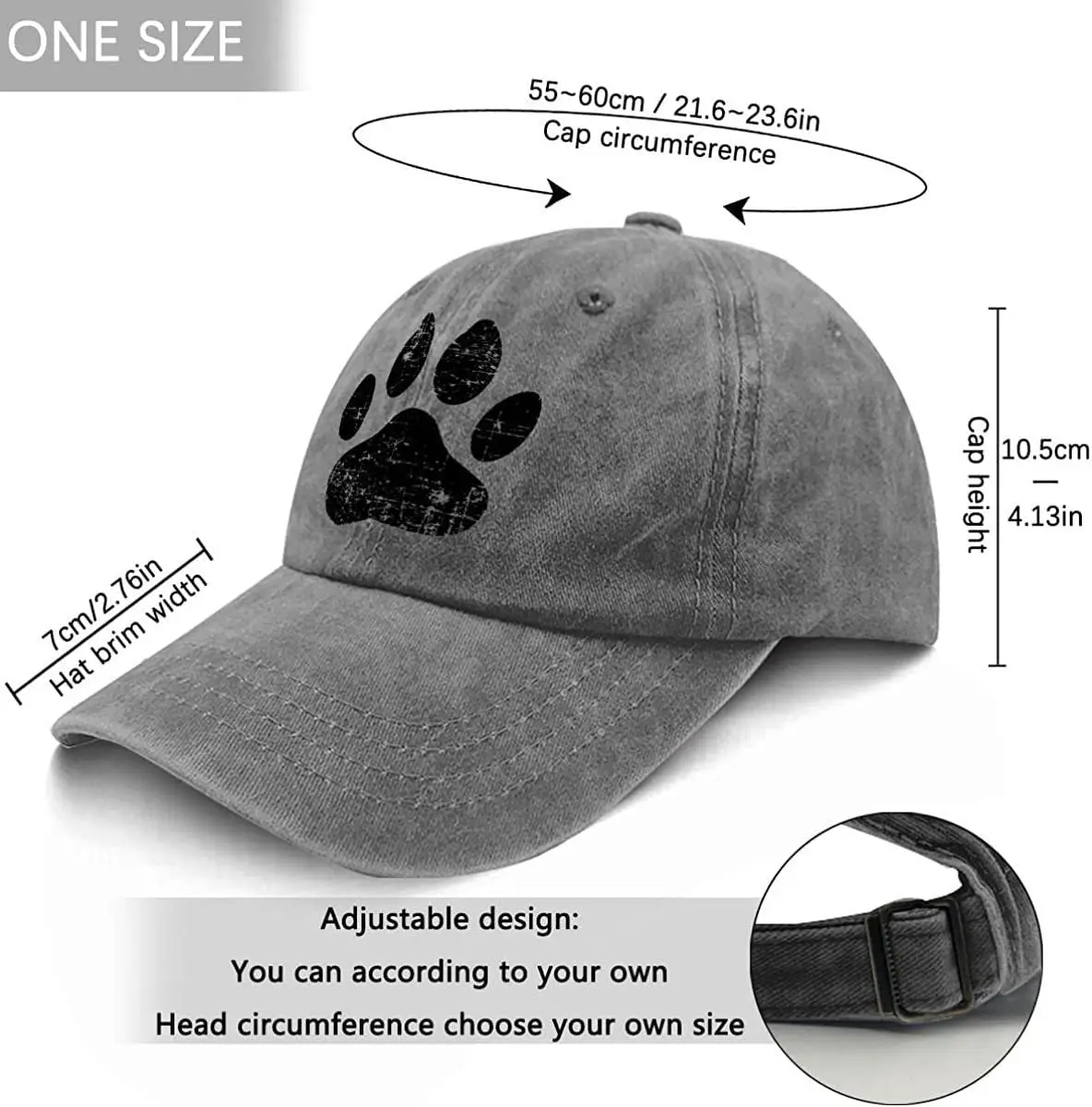 Casquette de camionneur en coton imprimé patte de chien pour hommes et femmes, casquettes de baseball réglables, chapeaux de voyage décontractés