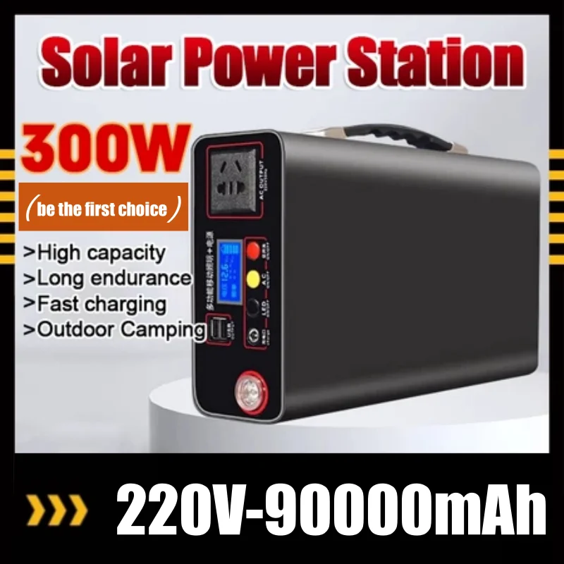 SUYIJIA-Centrale Électrique Portable, Batterie Externe Lifepo4, Générateur Rechargeable, Maison, Camping, 220V, 300W, 90000mAh