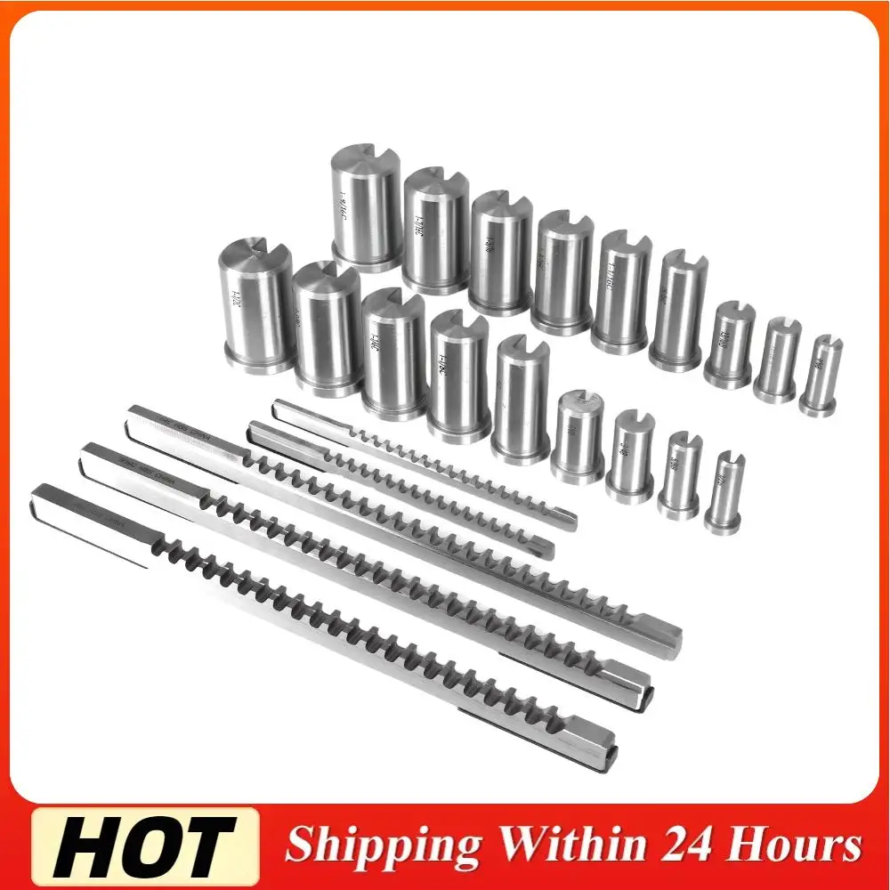 

Набор для протяжки шпоночных пазов: 5 протяжек, 18 втулок, 7 прокладок, 30 предметов для металлообработки и производства