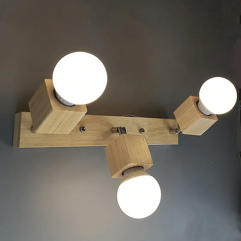 Nordic Modern Wood Square Luces Led Lights for Room Living Room Kitchen Porch Ceiling Lights Plafon Led Techo Led Verlichting