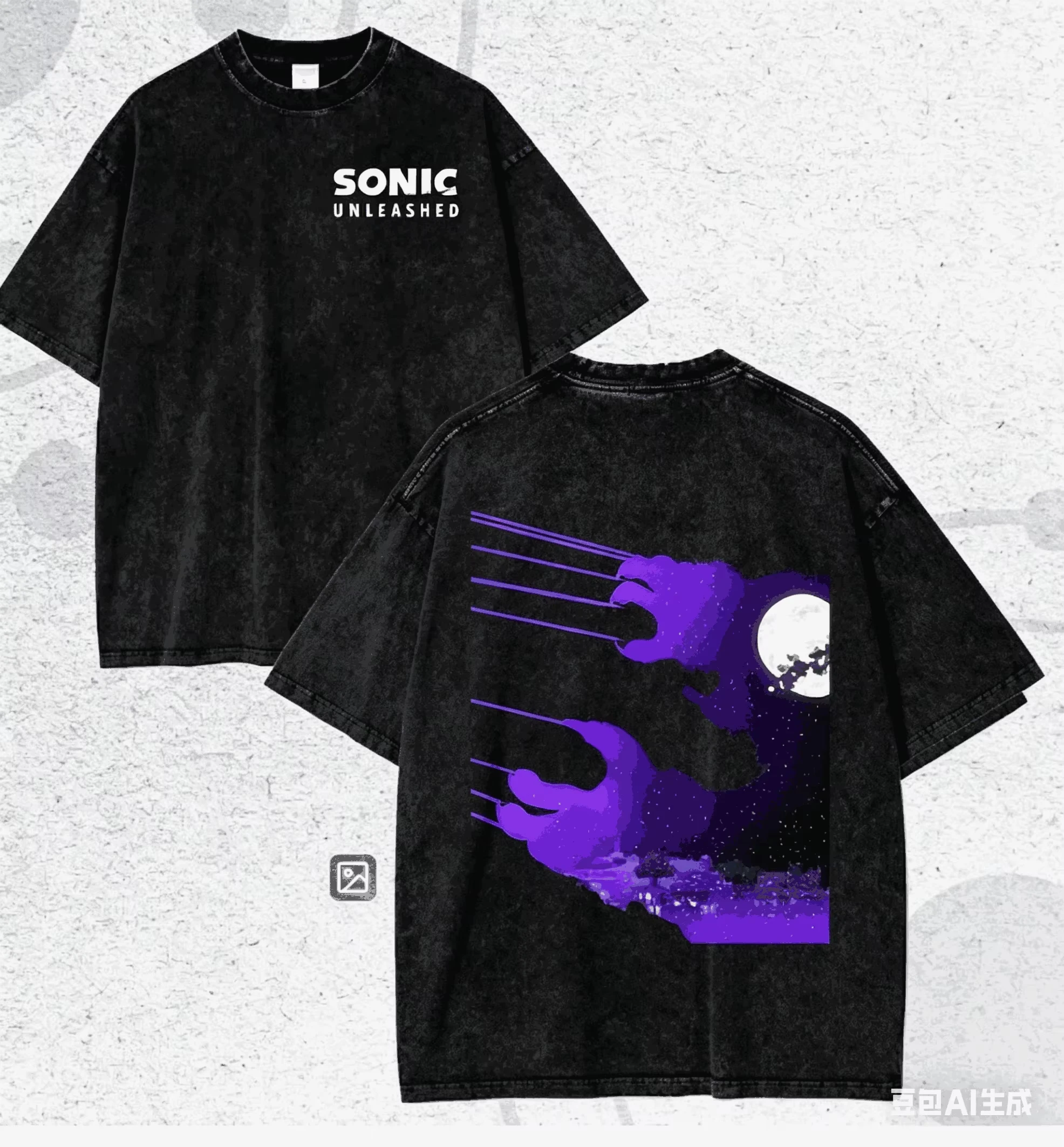 Sonic The Hedgehog Washed T-shirt 2026 New Model Personality Clothes Shirt Year Round Clothing Retro Fashion Vintage Loose Soft
