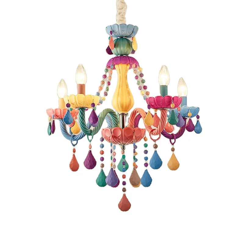 

European children's room bedroom crystal lamp, princess room lamp, simple and warm cafe restaurant lamp
