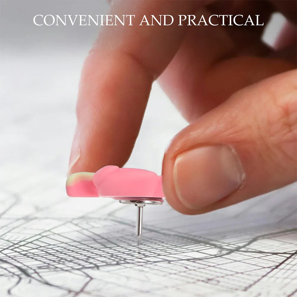 30 قطعة زهر الخوخ الإبهام المسامير الراتنج دبابيس الدفع الزخرفية للوحة الفلين صور جدار مكتب لوحة الإعلانات اكسسوارات الوردي لطيف #2