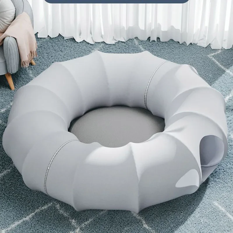 

2 In 1 Cat Tunnel Nest Pet Toy Round Kitten Bed House Foldable Funny Soft Long Plush Sofa Dog Puppy Sleeping Mat Kennel Portable