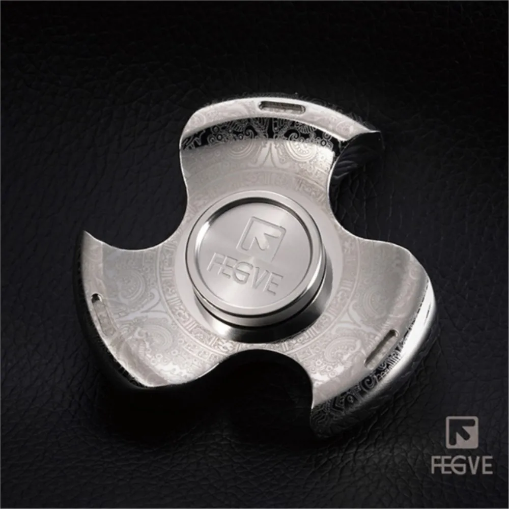 FEGVE EDC Titanium Spinner Three-Bladed Fidget Spinner Handling Feel Original Design Anxiety Relief Gadgets Fidget Toy Adult