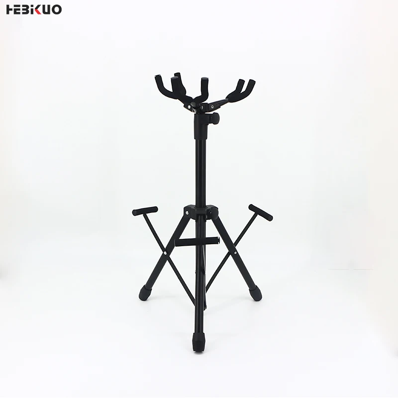 HEBIKUO J-33C three vertical guitar folding stand black yellow