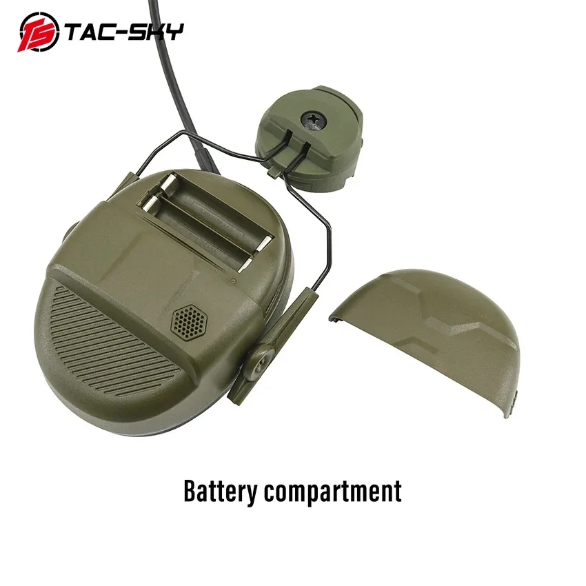 TAC-SKY Military Tactical Headphones, ARC Rail-Mounted Helmet Headset, Electronic Shooting Earmuffs, Hearing Protection Earphone