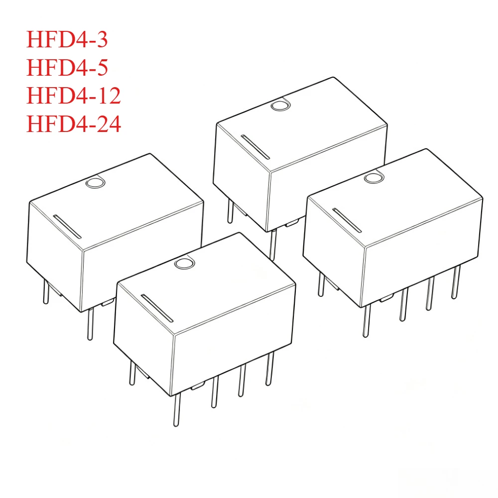 5PCS/Lot Original HFD4-3  HFD4-5 HFD4-12 HFD4-24 HFD4-3V 5V 12V 24V  8-pin Signal Relay