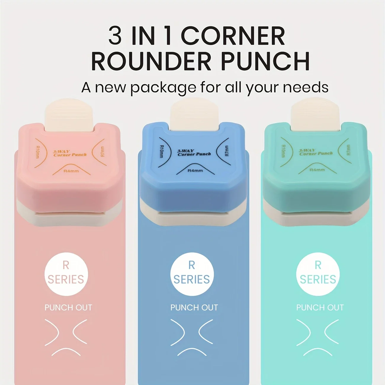 3 In1 Mini Corner Trimmer Corner Durable Rounder Punch R4/R7/R10mm Round Corner Trimmer DIY Paper Cutter Card