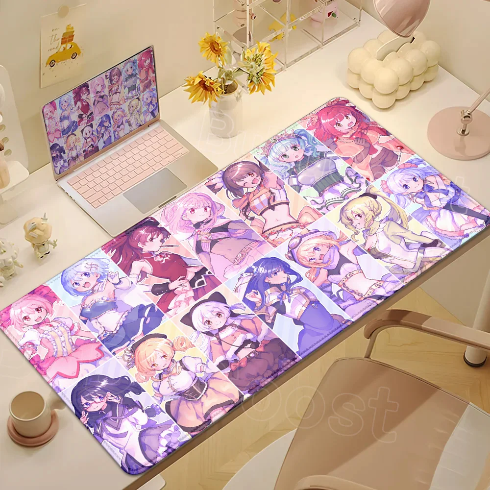 Kawaii Girl Anime Puella Magi Madoka Magica Mousepad Large 900x400mm Gaming Mouse Pad Lock Edge Computer Keyboard Table Desk Mat