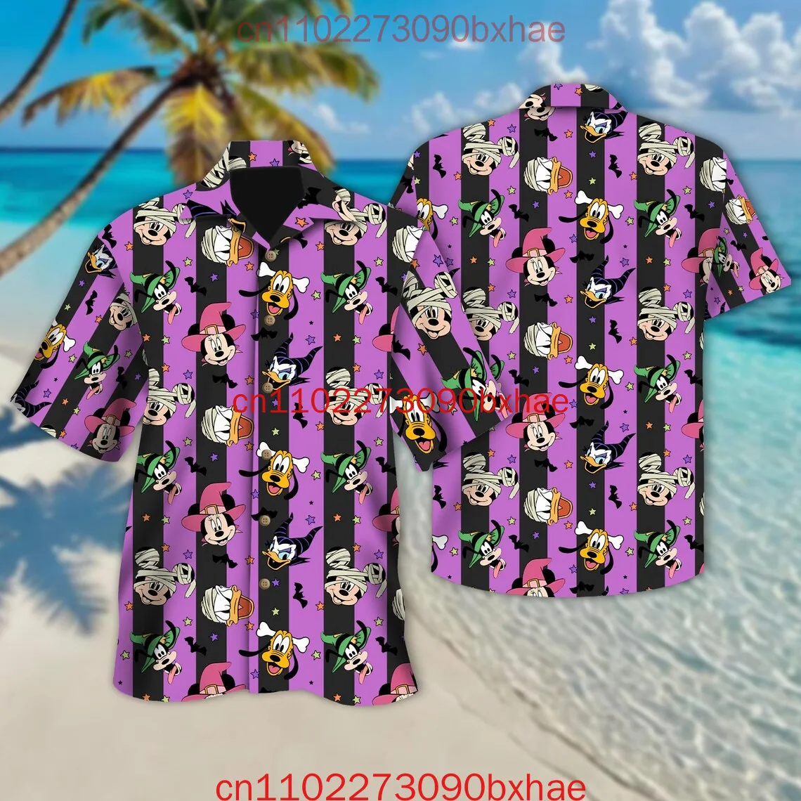 

Disney Mickey And Friends Coquette Bows Hawaiian Shirt 3D Print Fashion Street Halloween Short sleeved Button Up Shirt