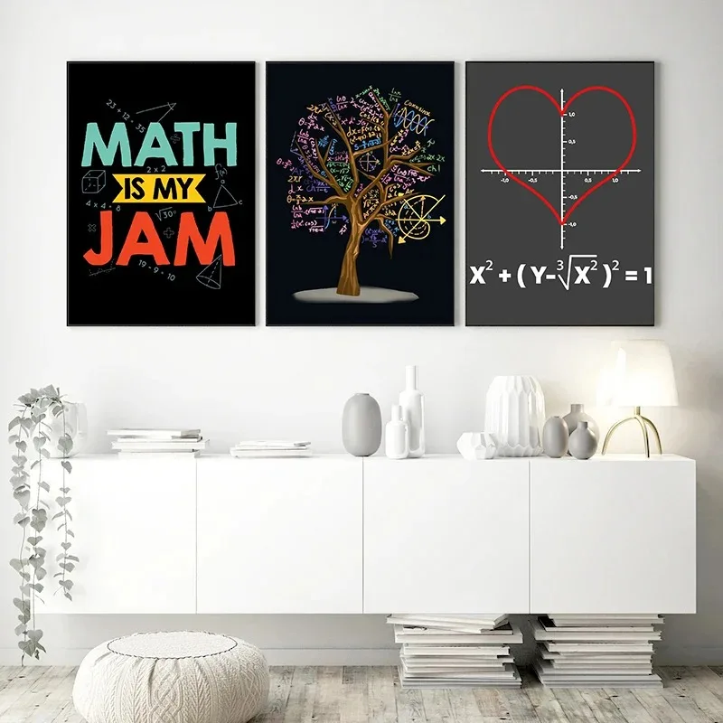 Math Poster Math Formula Tree Equation Mathematical Prints Canvas Painting Wall Pictures for Classroom Room Home Decoration