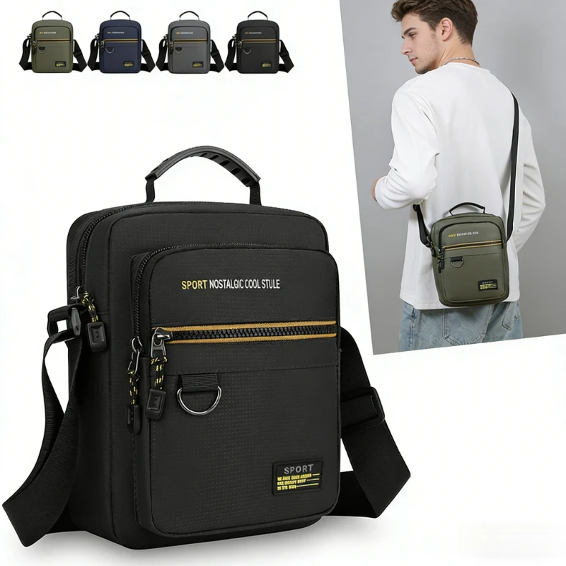 Men Crossbody Bag Water Resistant Multi Pockets Durable Oxford Commuter Business Travel Spacious Phone Wallet Keys Organizer