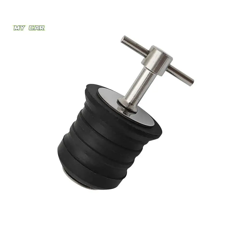 

T-Handle Boat Drain Plug Brass/Stainless Steel Handle Twist -Turn Marine Rubber Plugs Easy To Install Cross Boat Accessories