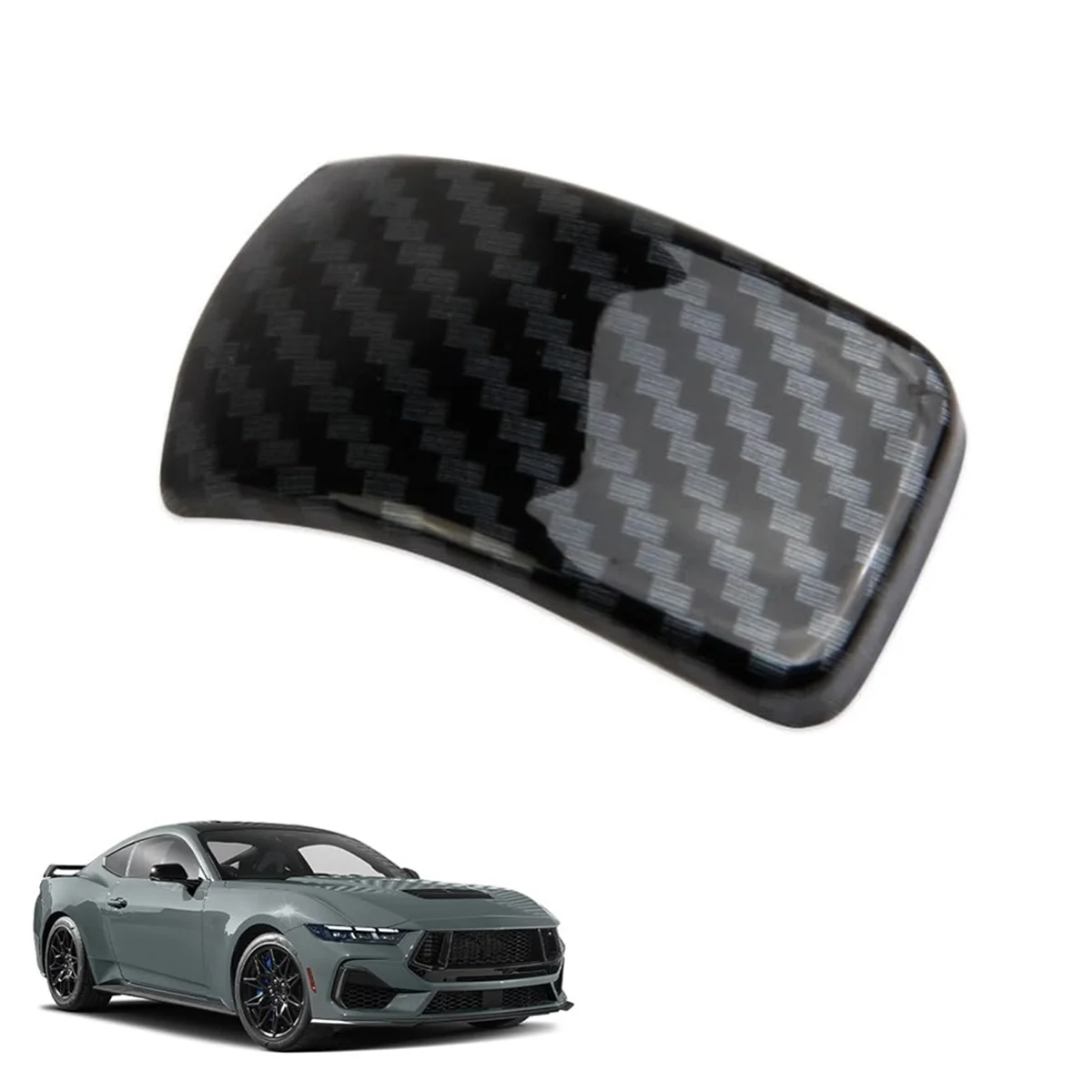 Embellecedor de cubierta de cabeza de cambio de marchas de consola central para Ford Mustang 2024, accesorios interiores de fibra de carbono