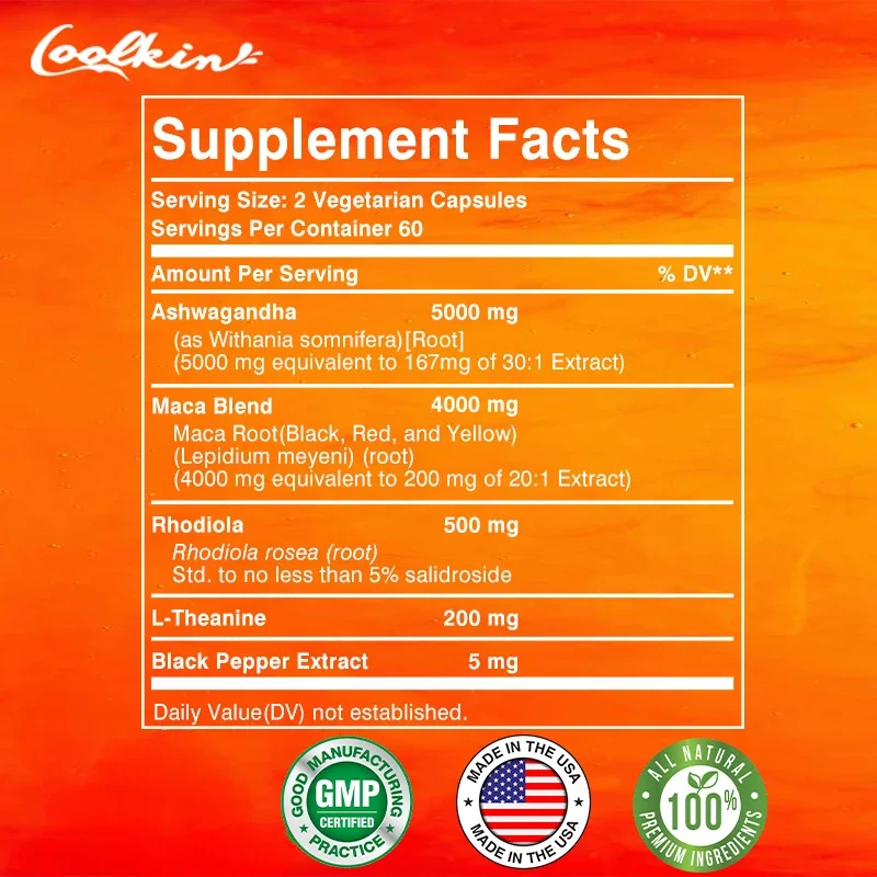 Male Supplement with Ashwagandha and Maca To support Male Libido and Promote Healthy Capsules