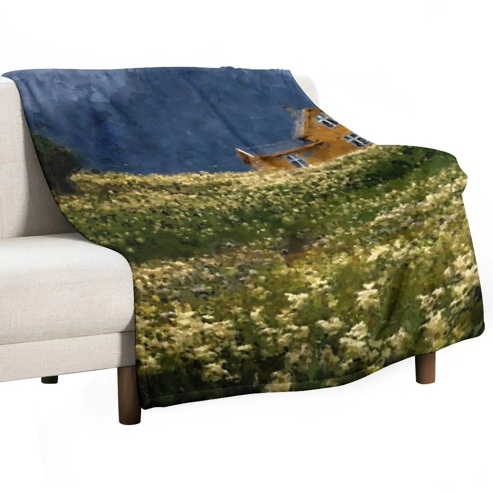 Lonely Cabin Cottage In The Country Field Throw Blanket Soft Polar Baby Softest Blankets